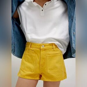 We The Free High Waist Yellow bettie sailor Shorts Sz 30